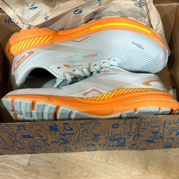 Brooks Women's Athletic Shoes - Light Gray and Orange - Picture 7 of 8